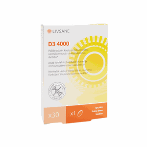 Livsane vitamino D3 4000 kapsulės N30