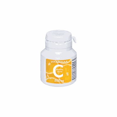Vitaminas C 200 mg tabletės, apelsinų skonio N50