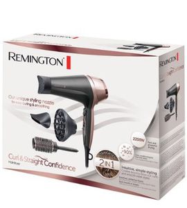 Remington D5706 Curl  and  Straight Confidence Ionic Hair Dryer, Grey/Pink Remington