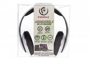 REBELTEC Stereo headphones with mic AUDIOFEEL2 WHITE