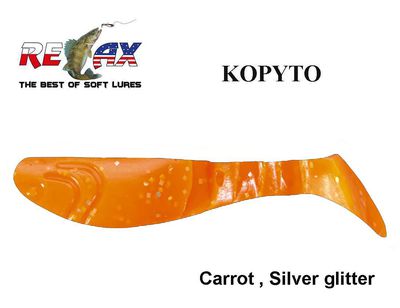 Relax guminukas Kopyto S073 Carrot, Silver glitter 7.5 cm