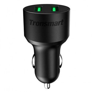 Tronsmart CC2TF 2x USB QC 3.0 3A 36W automobilinis įkroviklis, aukštos kokybės, juodas