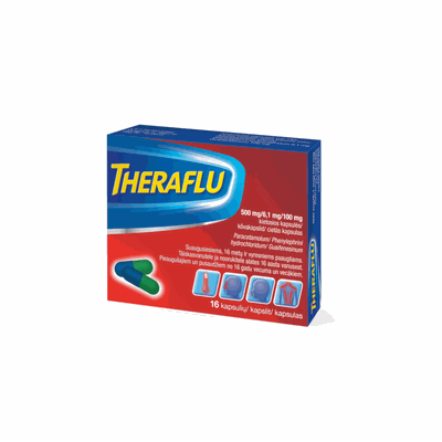 Theraflu 500 mg/6,1 mg/100 mg kietosios kapsulės N16