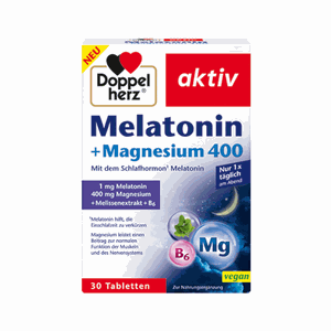 DOPPELHERZ Aktiv Melatonin + Magnesium 400 tabletės N30