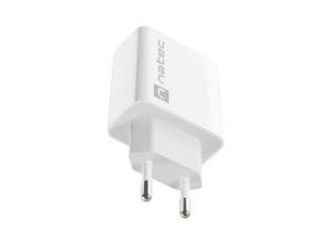 NATEC USB Charger Ribera USB-A+USB-C Power Delivery 20W white