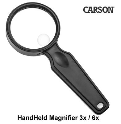 Didinamasis stiklas Carson HandHeld Magnifier 3x/6x MLP išsiunti