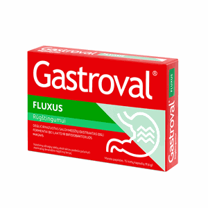 Gastroval Fluxus rūgštingumui kietos kapsulės N15