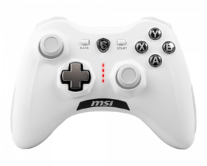 MSi Force GC30 V2 balta bevielė/laidinė žaidimų vairamentė | Iki 8 val. bevielis veikimas | PC, Android ir populiarių konsolių palaikymas