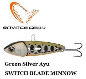 Savage gear Switch Blade Minnow Green Silver Ayu blizgė 18 g