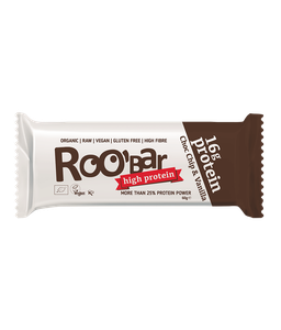 Ekologiškas baltyminis batonėlis su šokolado gabaliukais ir vanile – Roobar