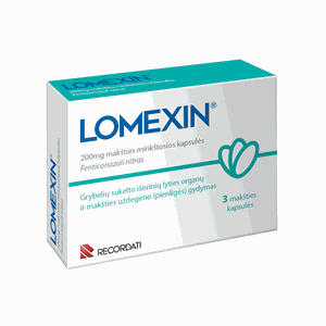 LOMEXIN 200 mg makšties minkštosios kapsulės N3