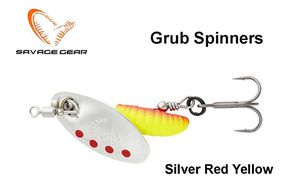 Sukriukė Savage Gear Grub Spinner Silver Red Yellow 3.8 g
