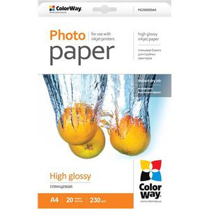 ColorWay High Glossy Photo Paper, A4, 230 g/m, 20 sheets