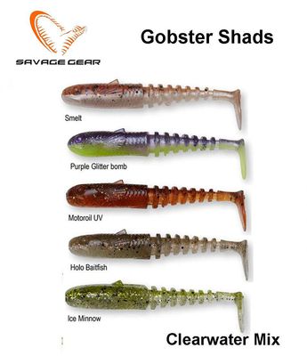 Masalų rinkinys Savage Gear Gobster Shads Clearwater Mix 7.5 cm