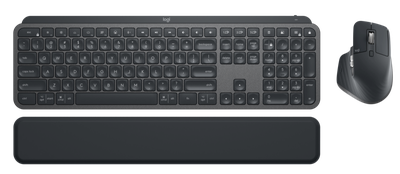Logitech MX Keys Combo for Business Gen 2 Belaidė klaviatūra ir pelė + Atrama riešui, DE, Graphite