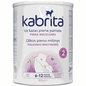 KABRITA 2 ožkos pieno mišinys, 6–12 mėn., 800 g