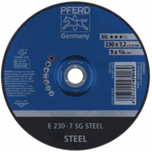 Plieno šlifavimo diskas PFERD E230-7 SG STEEL