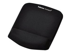 Pelės kilimėlis Fellowes Fellowes PlushTouch Mouse pad with wrist pillow 23.81 cmx18.42 cmx2.54 cm Textile, FoamFusion Black