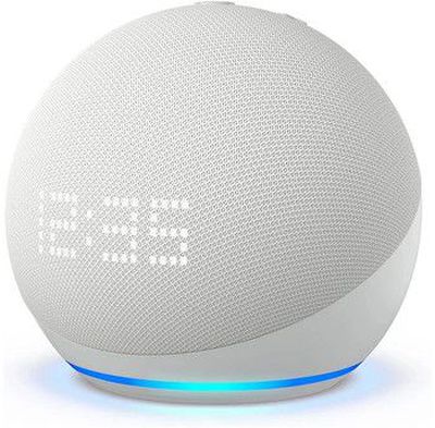Amazon smart speaker Echo Dot 5 Clock, glacier white