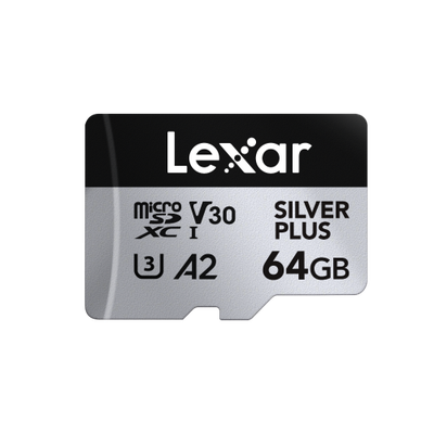 USB raktas Lexar Professional SILVER PLUS microSDXC UHS-I Card 64GB