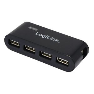 LOGILINK 4-port HUB USB.2.0 w. PSUem black UA0085
