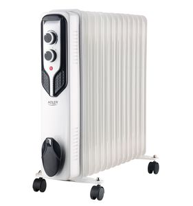 Tepalinis radiatorius Adler Oil-Filled Radiator AD 7818	 2500 W, Number of power levels 3, White