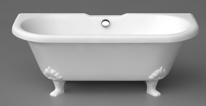 Akmens masės vonia Vispool Astoria 1700x765mm, kojos baltos