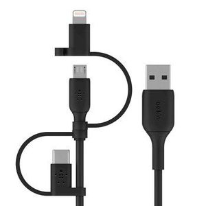 Belkin BOOST CHARGE USB kabelis 1 m USB A USB C/Micro-USB B/Lightning Juoda