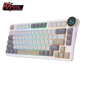 Royal Kludge RK N80 RGB Pearly Dawn belaidė klaviatūra |75%, Hot-swap, Brown switches, US