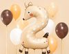Folinis gimtadienio balionas Elniukas - skaičius 2 (50x88 cm)