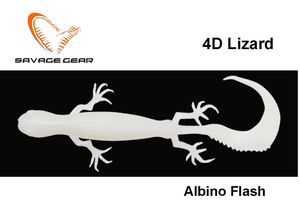 Guminukas Savage Gear 3D Lizard driežas Albino Flash 10 cm