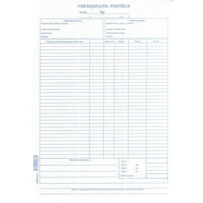 PVM sąskaita faktūra, A4, 50x2 lapelius