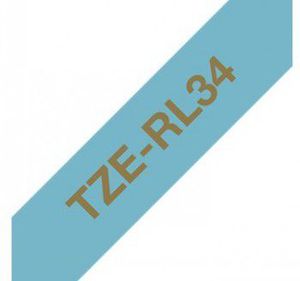 BROTHER TZE-RL34 -SATIININAUHA – KULLANVÄRINEN TEKSTI VAALEANSINISELLÄ NAUHALLA, 12 MM/4M