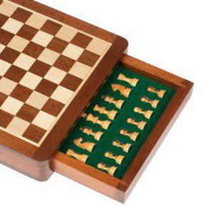 19X19CM SOLIDŪS MAGNETINIAI Mediniai Šachmatai Su Dėže + Šaškės