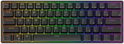 Royal Kludge RK61 TKL Keyboard | 60%, Hot-swap, Red Switches, US, Black