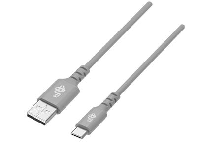 TB Cable USB-USB C 2m silicone grey Quick Charge