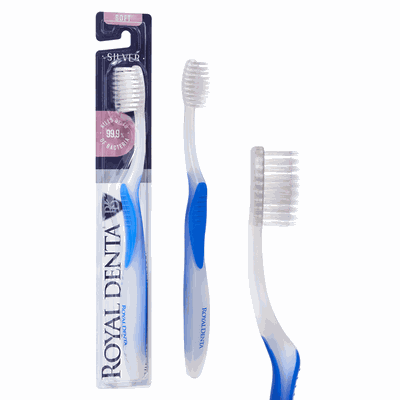 Royal Denta Silver Soft Toothbrush Minkštas dantų šepetėlis su sidabro nanodalelėmis, 1 vnt.