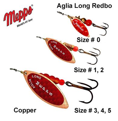 Sukriukė Mepps Aglia Long Redbo Copper 3 g