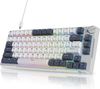 Royal Kludge RH81 White Wireless Mechanical Keyboard | 75%, Hot-swap, RGB, Blue Switches, US