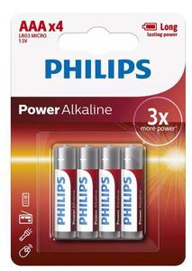 Philips Baterries Power Alkaline AAA 4pcs blister