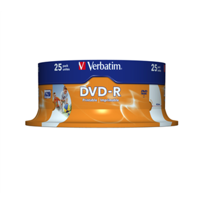 Verbatim DVD-R AZO Wide Printable  4.7 GB, 16 x, DVD-R, 25 Pack Spindle