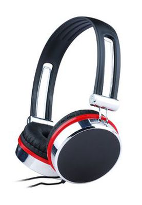 Gembird stereo headphones with microphone and volume control, black/silver/red