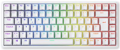 Royal Kludge RK84 white TKL Keyboard | 75%, Hot-swap, Red Switches, US, White