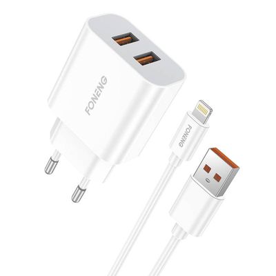 Rychlonabíječka Foneng 2x USB EU45 + kabel USB Lightning