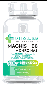 VITA-LAB Magnis + B6 + Chromas tabletės N90
