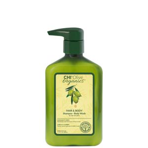 CHI Olive Organics Hair &amp; Body Shampoo-Body Wash Šampūnas ir kūno prausiklis, 340ml