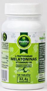 HEALTHY CHOICE Melatoninas + Tryptofan + B6 tabletės N120