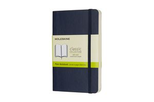 *Užrašų knygutė Moleskine Classic 9x14cm, baltais lapais, minkštu viršeliu, mėlynos spalvos