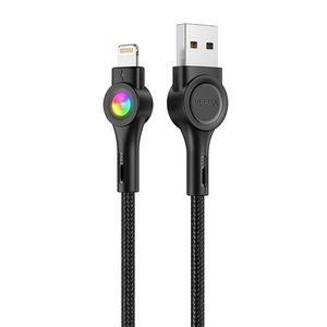 USB to Lightning cable Vipfan Colorful X08, 3A, 1.2m (black)