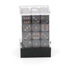 Chessex Opaque 12mm d6 with pips Dice Blocks (36 Dice) - Dark Grey w/copper